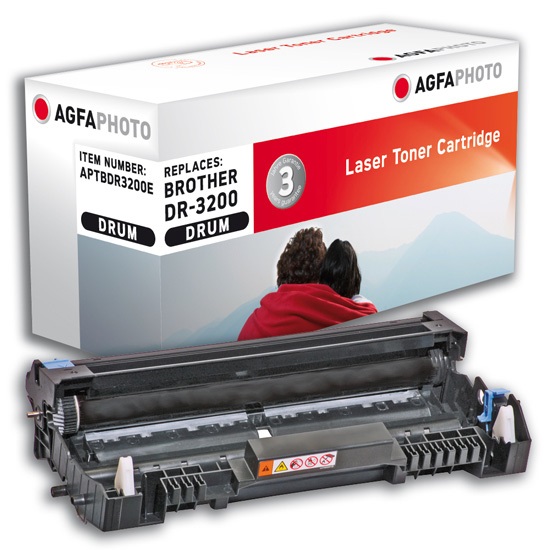 AgfaPhoto APTBDR3200E Tamburo per Stampante - Compatibile con HL-5340DN, HL-5350DN, HL-5370DW, Stampa Laser, Nero, ~25000 Pagine, Garanzia 3 Anni