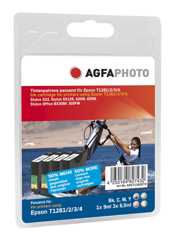 AgfaPhoto APET128SETD Cartuccia d'Inchiostro Multipack 4 pz - Nero, Ciano, Magenta, Giallo
