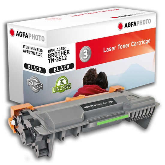 AgfaPhoto APTBTN3512E Cartuccia Toner Nero Originale - 1 pz, ~12000 pagine, Compatibile con HL-L6250DN, HL-L6300DW, HL-L6400DW