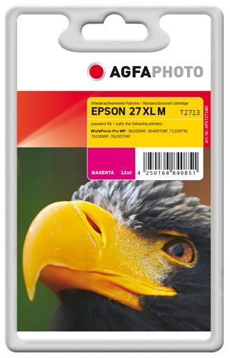 Agfa Photo APET271MD Cartuccia d'Inchiostro Magenta 12ml - ~1100 Pagine, Compatibile con Epson