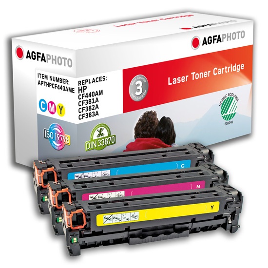 AgfaPhoto APTHPCF440AME Cartuccia Toner Multipack 3 Pezzi Ciano, Magenta, Giallo - 2700 Pagine