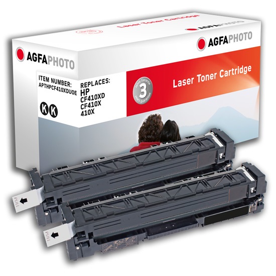 AgfaPhoto APTHPCF410XDUOE Cartuccia Toner Nero Compatibile - 2 pz, Fino a 6500 Pagine, Compatibile con Color LaserJet Pro