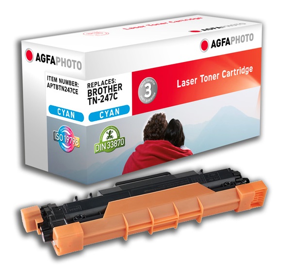 Agfa Photo APTBTN247CE Toner Ciano Compatibile - 1 pz, ~2300 Pagine, Adatto per DCP-L3510CDW e Altri Modelli