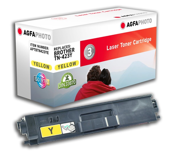AgfaPhoto APTBTN423YE Cartuccia Toner Giallo - 1 pz, Resa ~4000 Pagine, Compatibile con HL-L8260CDW, HL-L8360CDW, MFC-L8690CDW, DCP-L8410CDW, MFC-L8900CDW