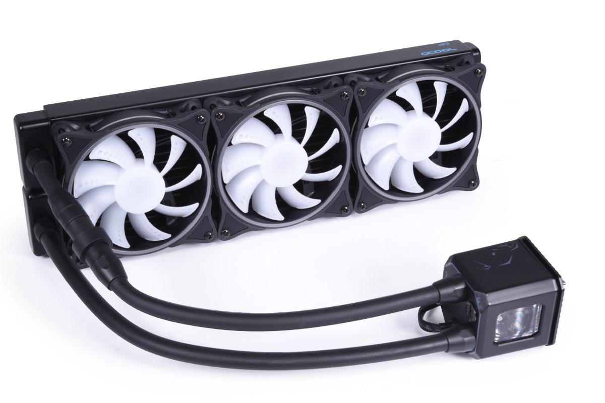 ALPHACOOL Eisbaer Aurora HPE Edition 360 - Raffreddatore a liquido AIO con radiatore in rame e ventole Aurora Rise da 120 mm