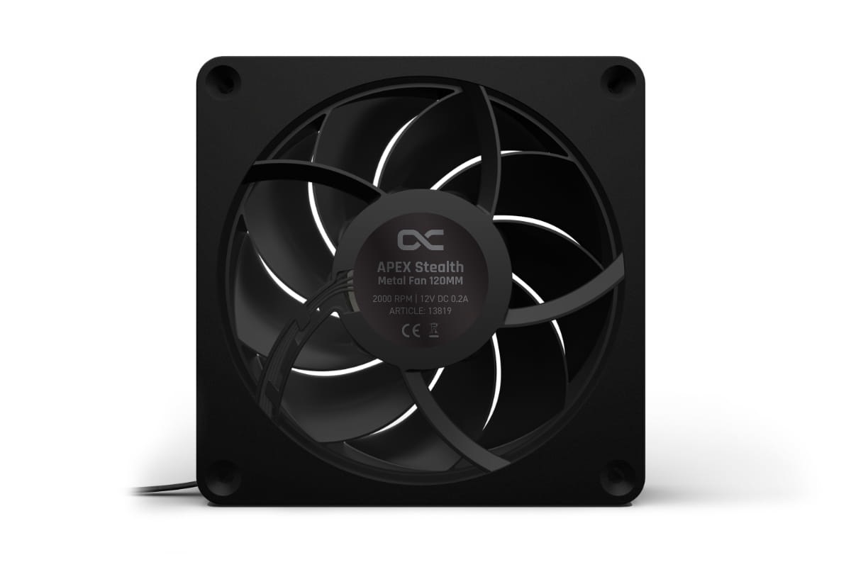 Alphacool Apex Stealth Metall Ventilatore 120 mm - 2000 RPM, Nero
