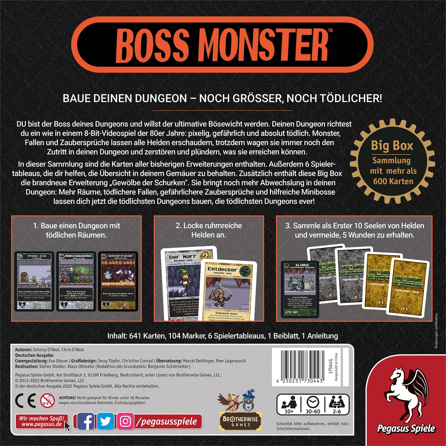 Pegasus Spiele Boss Monster Big Box - Gioco da tavolo in Tedesco con Design flessibile e Materiale di alta qualità