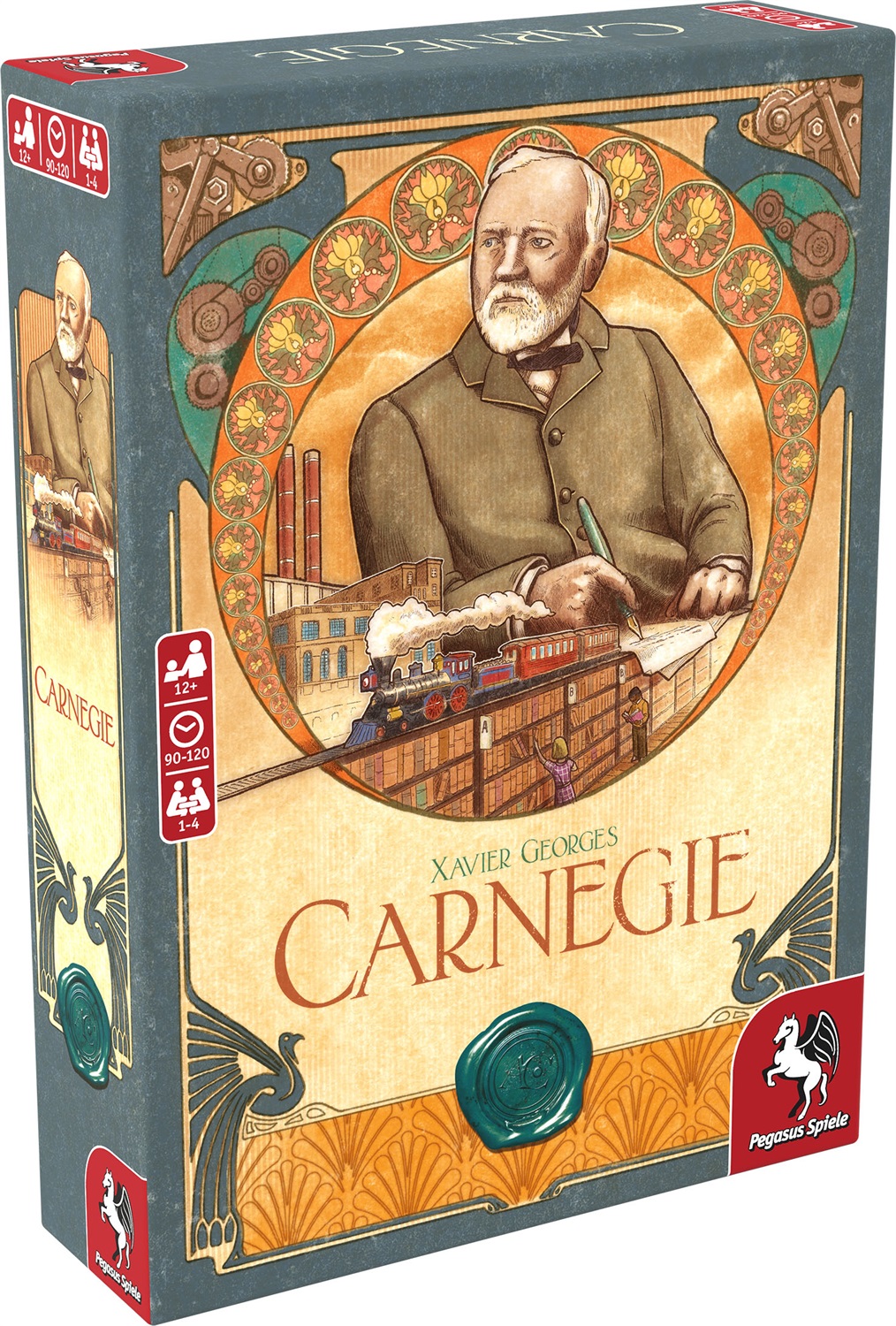 Pegasus Spiele Carnegie - Gioco da tavolo gestionale per 1-4 giocatori, ispirato a Andrew Carnegie, tematica economica e strategica, dai 12 anni in su