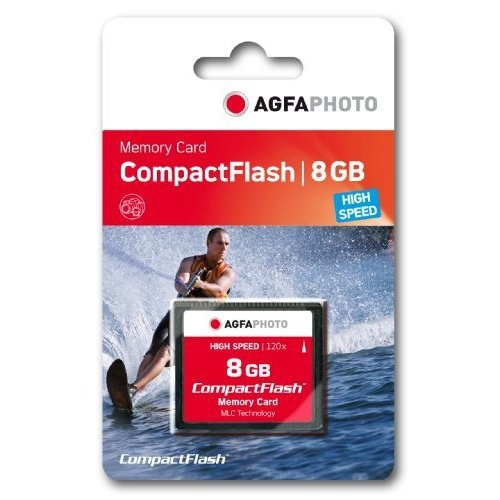 AgfaPhoto Compact Flash 8GB - Scheda di Memoria High Speed 300x / 233x per Fotocamera e Videocamera