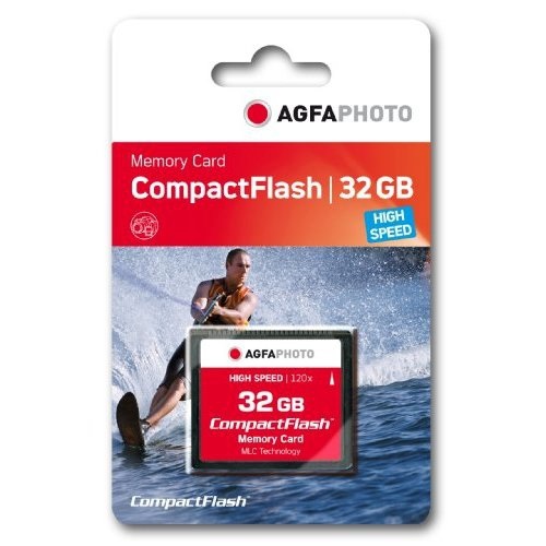 AgfaPhoto Compact Flash 32GB Alta Velocità 300x MLC - Scheda di Memoria per Fotocamere e Videocamere