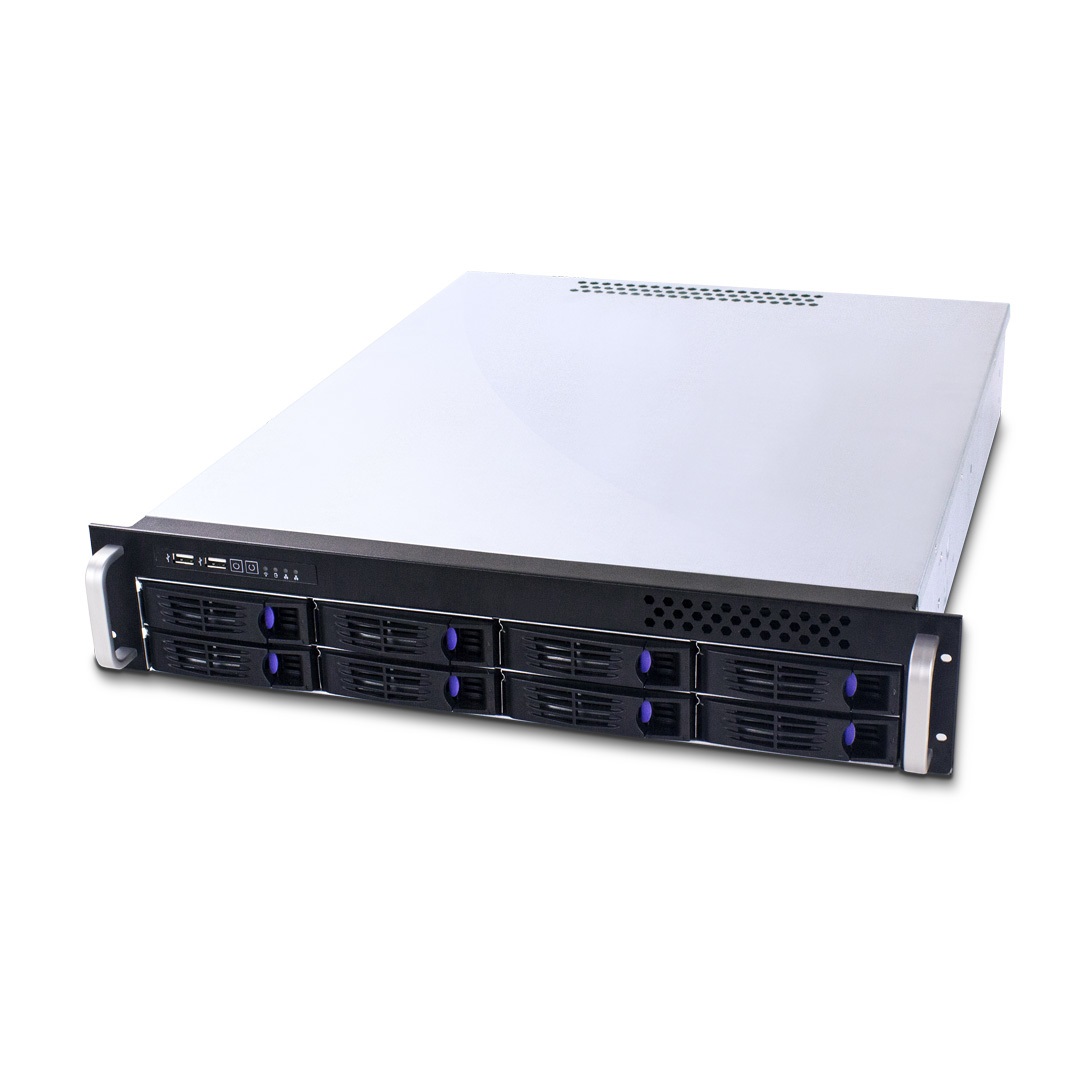 Fantec SRC-2080X07 Case di Stoccaggio 2U con 8 Slot Esterni da 3,5