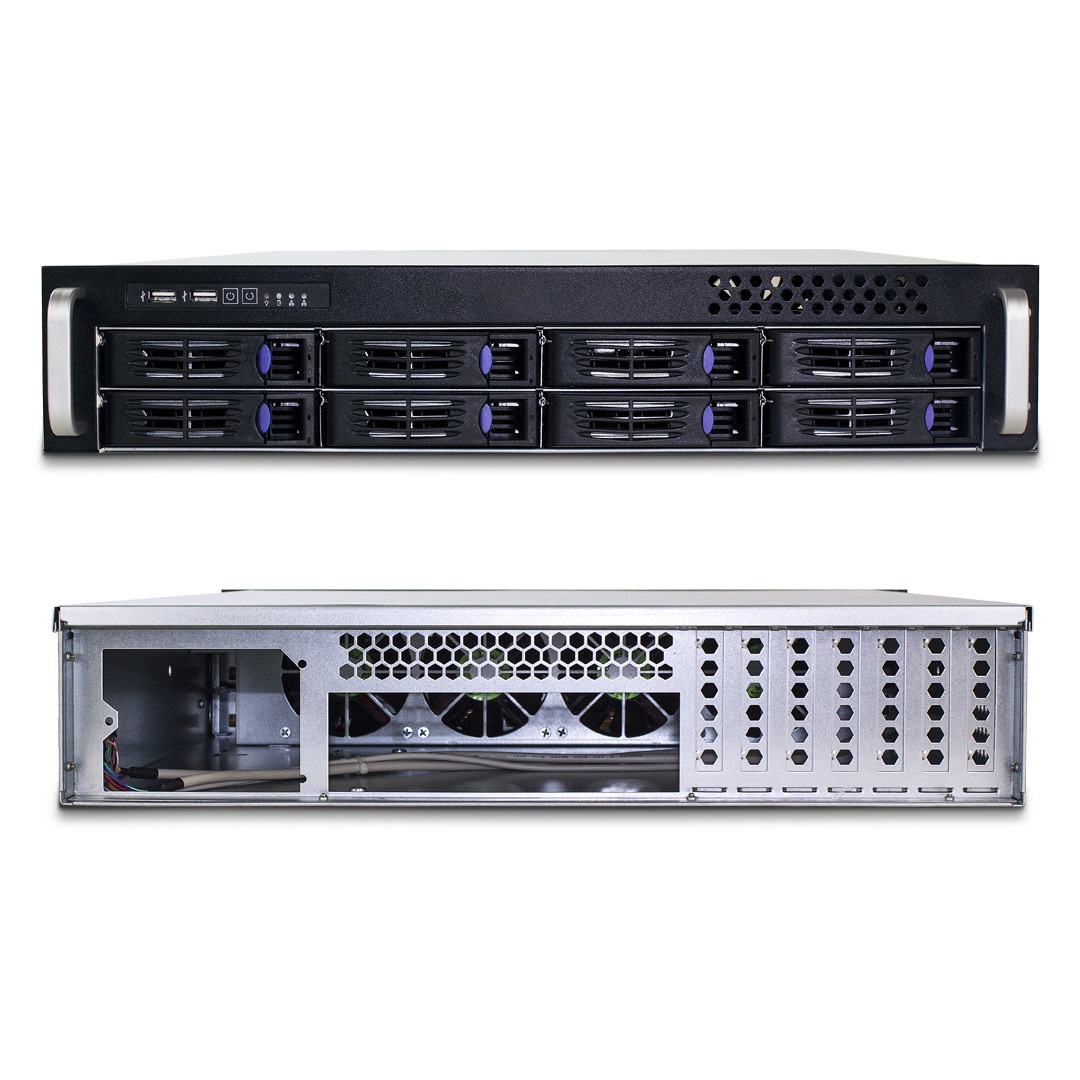 Fantec SRC-2080X07 Case di Stoccaggio 2U con 8 Slot Esterni da 3,5