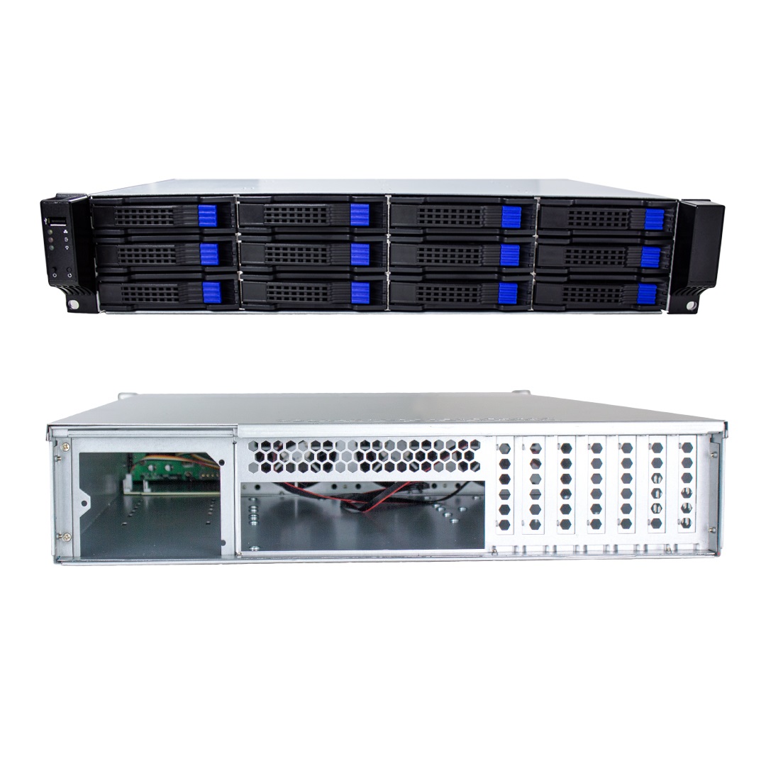 FANTEC SRC-2612X07 - Rack 2U per dischi SAS/SATA con HOT-SWAP, 3 ventilatori, 19 contenitori, robusto e di alta qualità