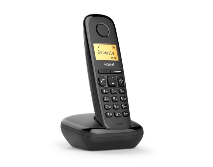 Gigaset A170 Telefono Analogico/DECT Nero con Identificatore di Chiamata, Display Illuminato e Rubrica per 50 Contatti