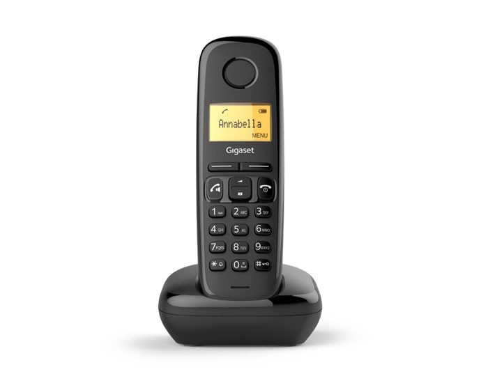 Gigaset A270 Telefono Cordless DECT Nero con Vivavoce, Display Illuminato e Identificatore di Chiamata