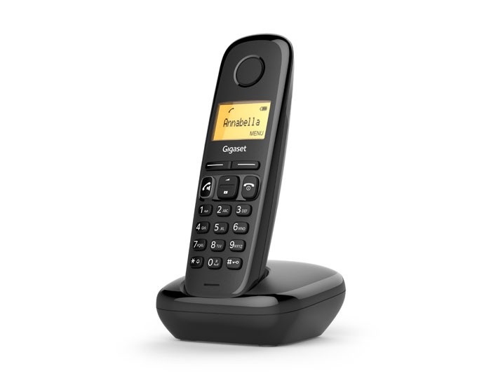 Gigaset A270 Telefono Cordless DECT Nero con Vivavoce, Display Illuminato e Identificatore di Chiamata