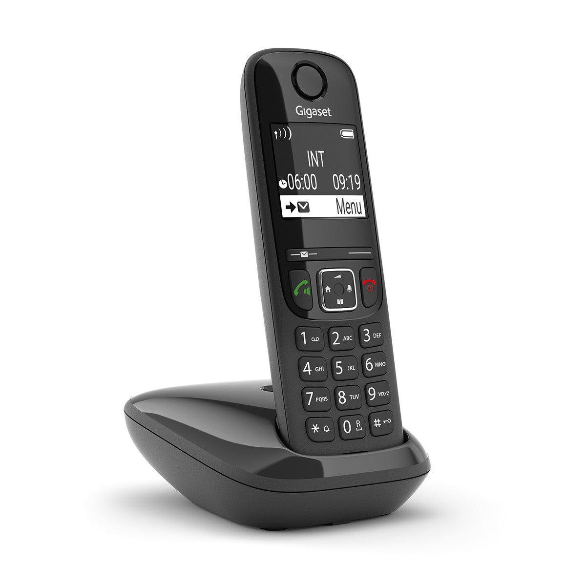 Gigaset AS690 Telefono Cordless DECT con Vivavoce, Identificatore di Chiamata, Rubrica 100 Voci, Tastiera Illuminata, Nero