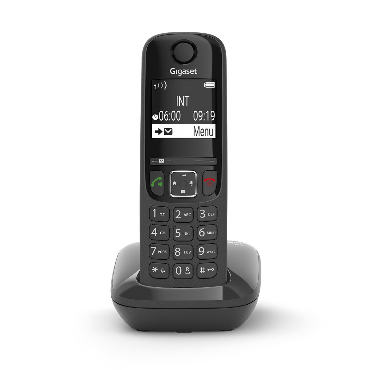 Gigaset AS690 Telefono Cordless DECT con Vivavoce, Identificatore di Chiamata, Rubrica 100 Voci, Tastiera Illuminata, Nero