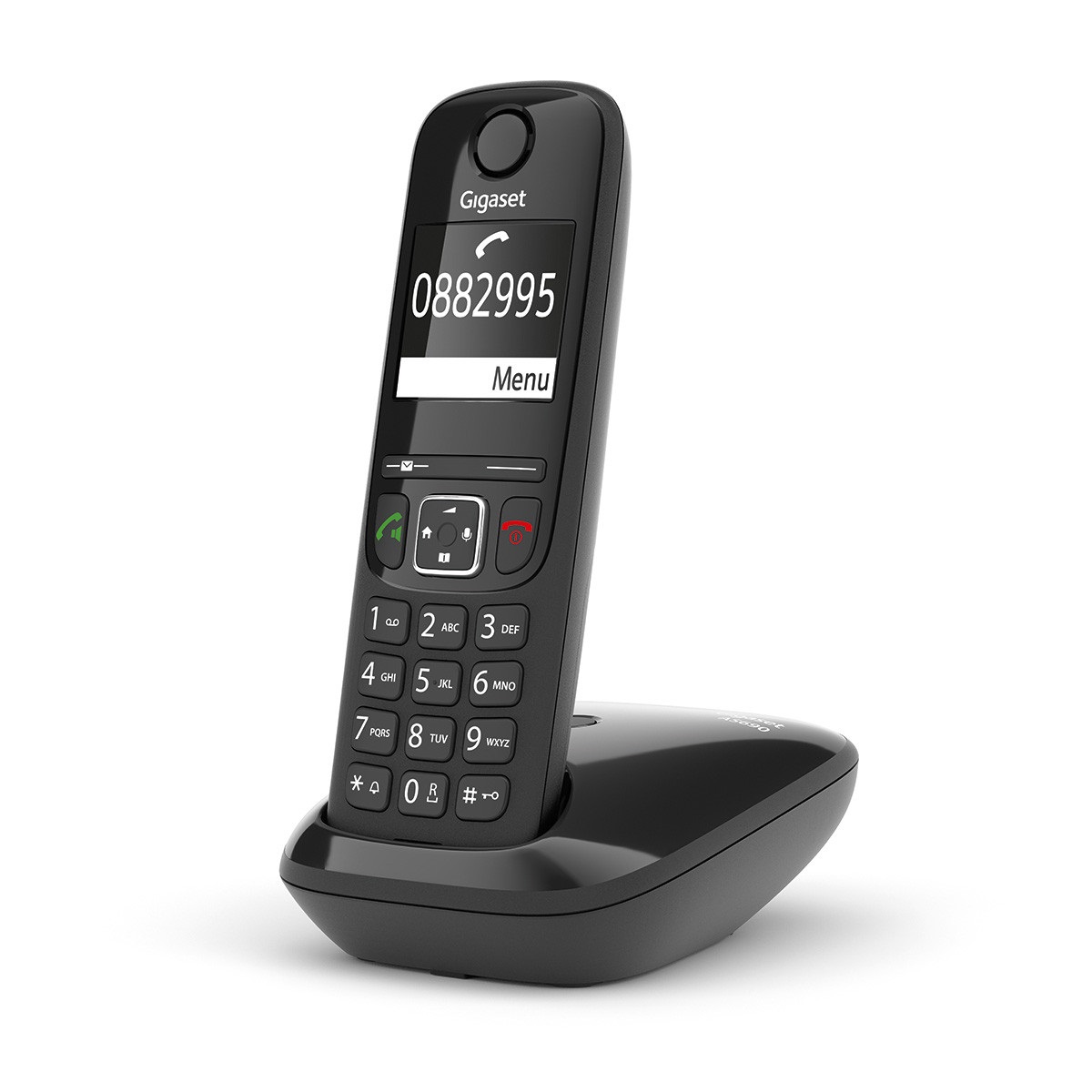 Gigaset AS690 Telefono Cordless DECT con Vivavoce, Identificatore di Chiamata, Rubrica 100 Voci, Tastiera Illuminata, Nero