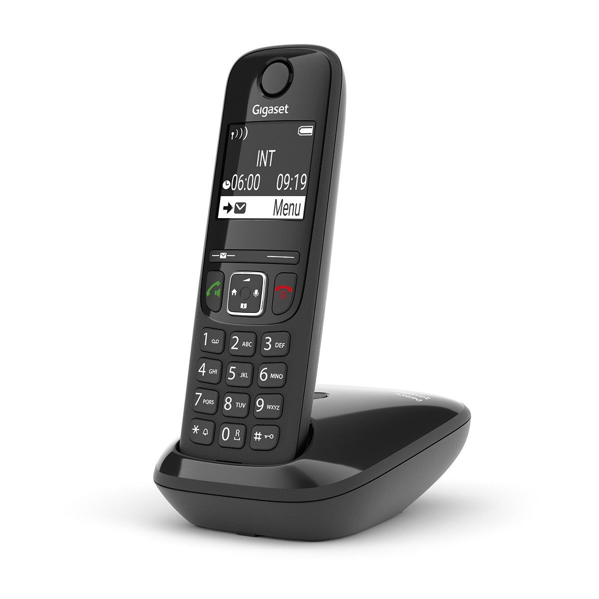 Gigaset AS690 Telefono Cordless DECT con Vivavoce, Identificatore di Chiamata, Rubrica 100 Voci, Tastiera Illuminata, Nero