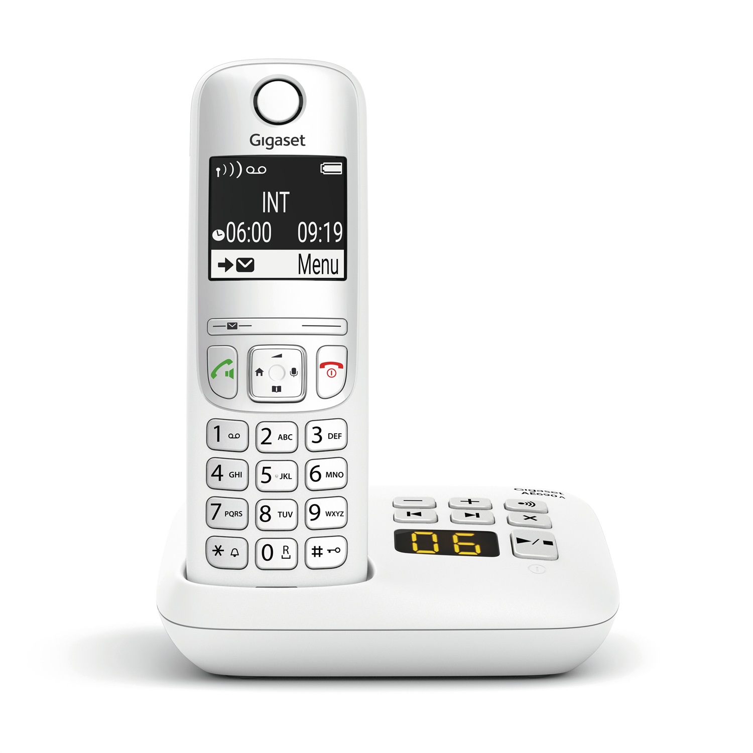 Gigaset AE690A - Telefono cordless DECT bianco con vivavoce e identificatore chiamate