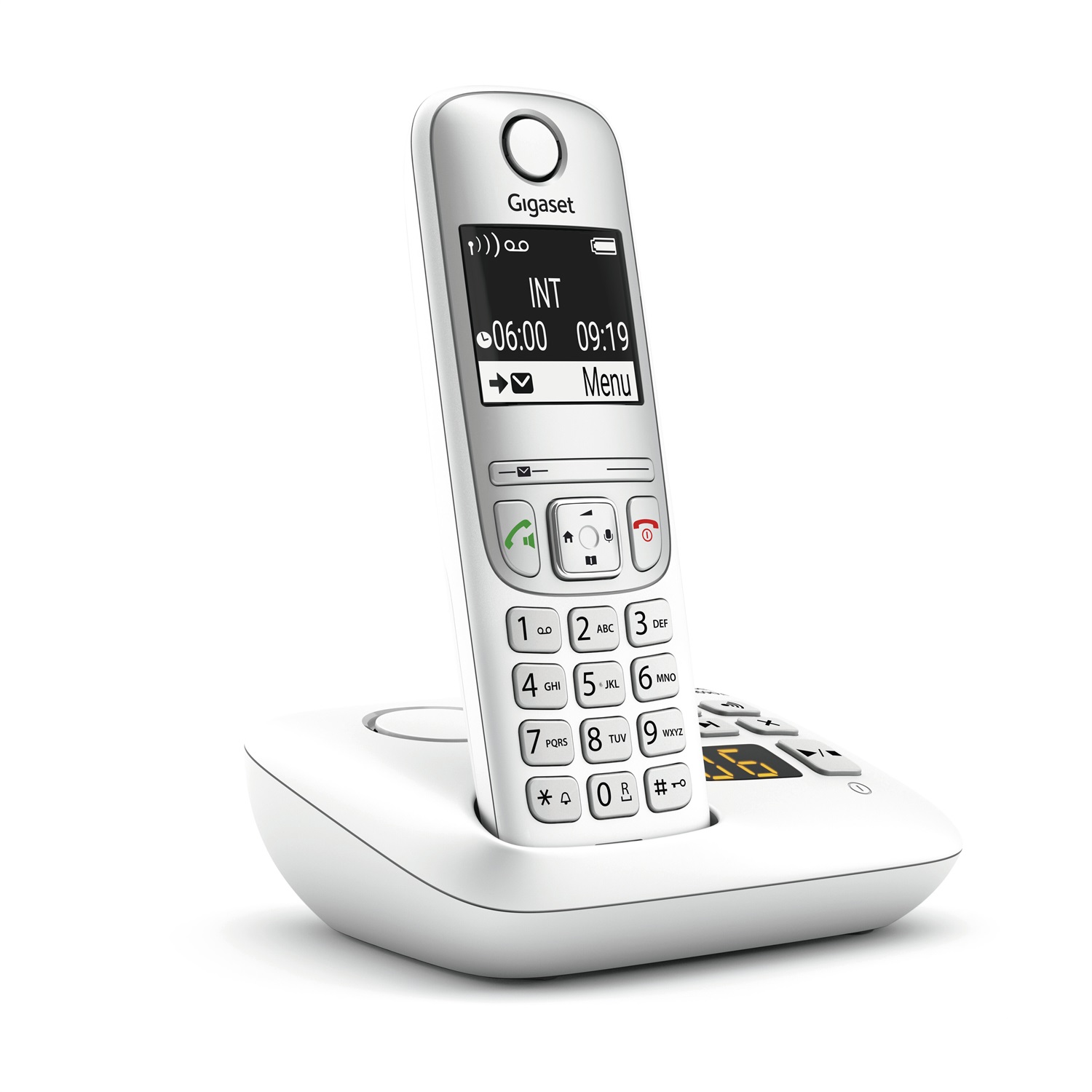 Gigaset AE690A - Telefono cordless DECT bianco con vivavoce e identificatore chiamate