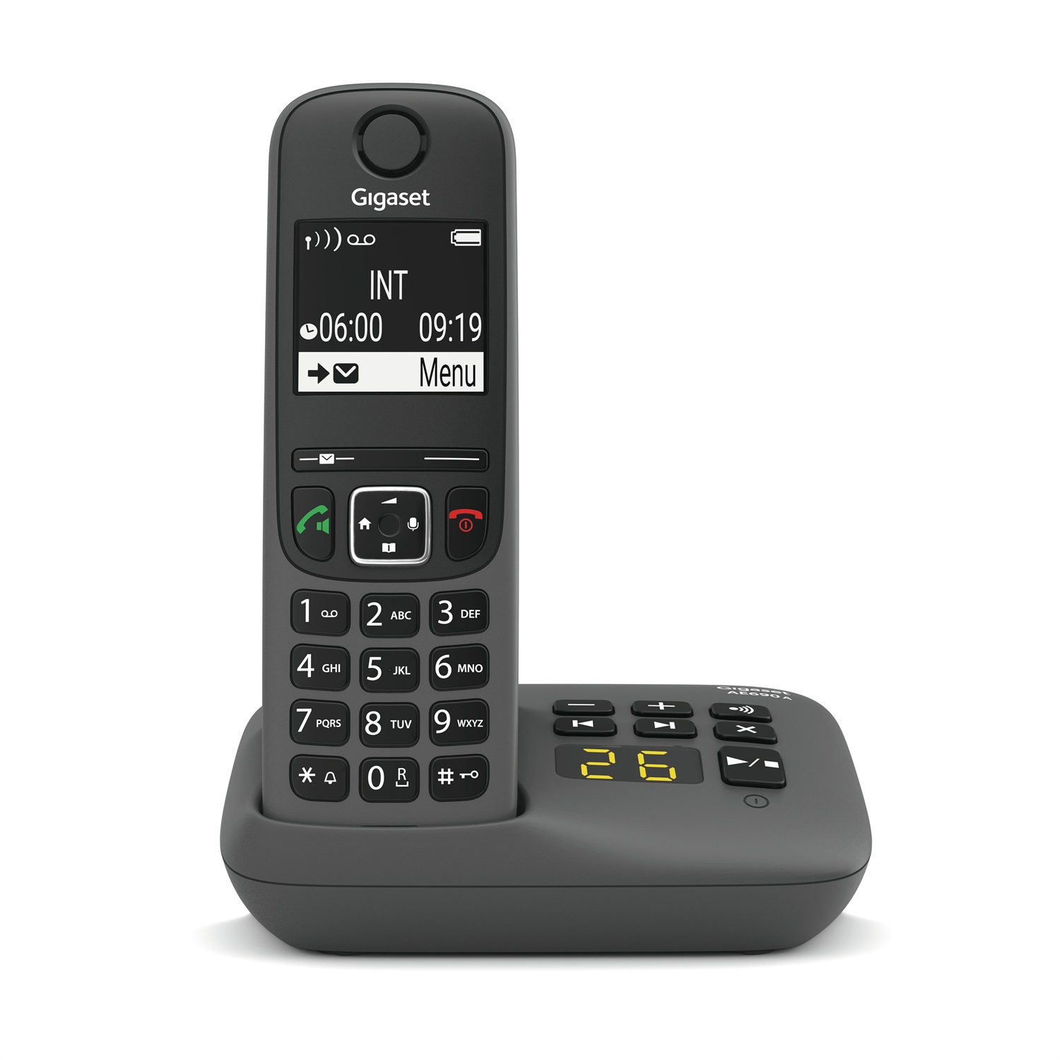Gigaset AE690A - Telefono Cordless Antracite con Ampio Display Grafico Illuminato