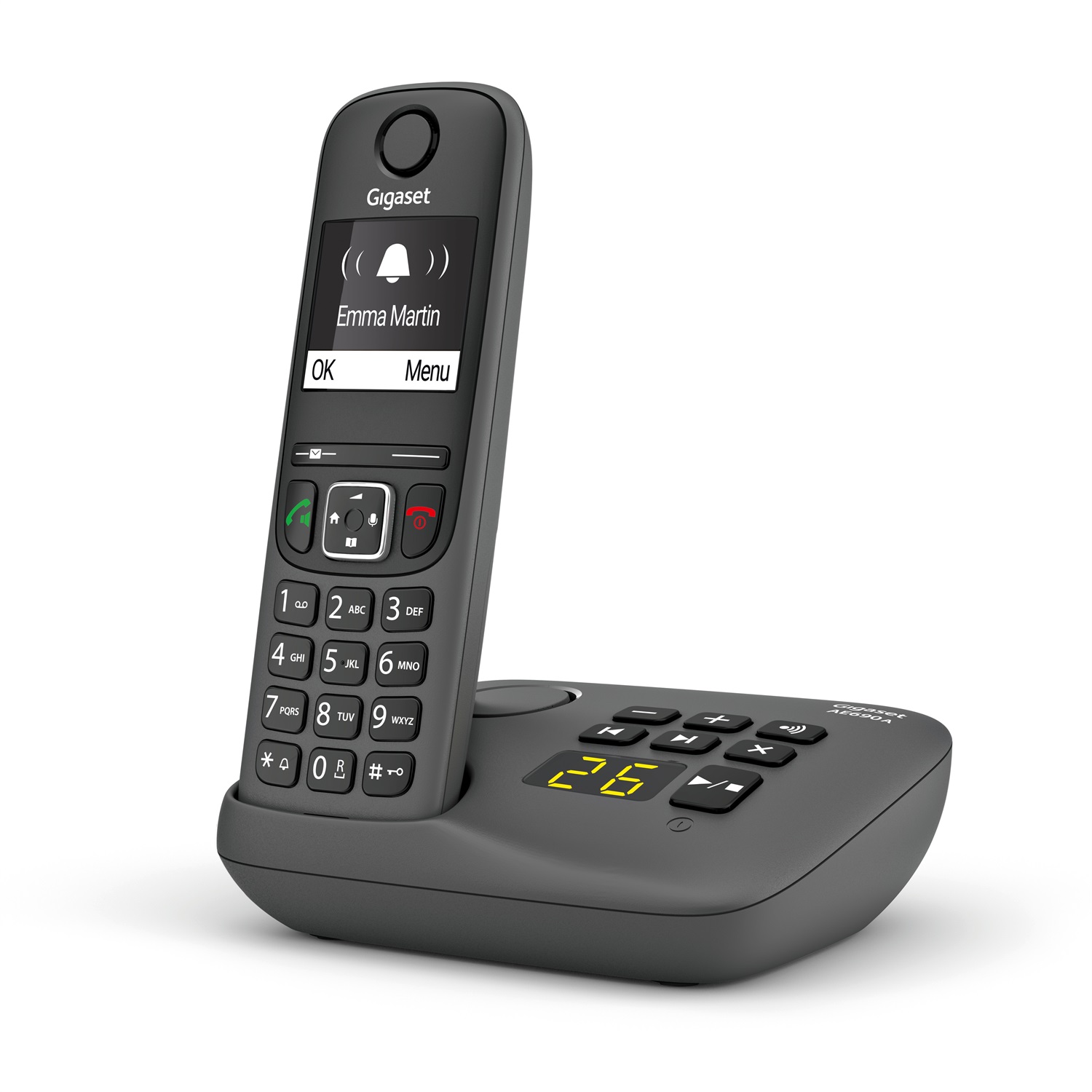 Gigaset AE690A - Telefono Cordless Antracite con Ampio Display Grafico Illuminato