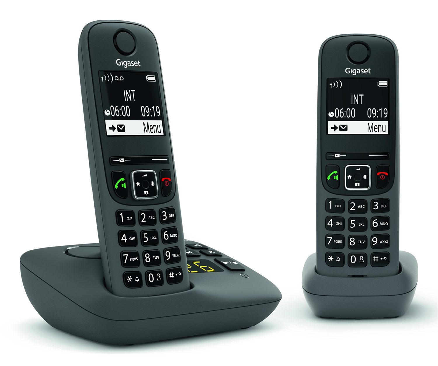 Gigaset AE690A Duo - Telefono cordless antracite con segreteria integrata e display illuminato