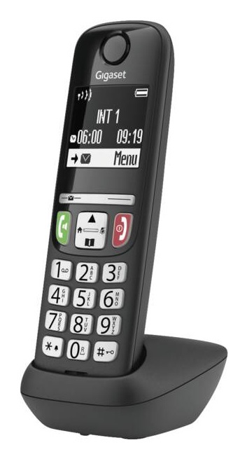Gigaset A735A Trio - Telefono Cordless con Segreteria, Display Chiaro e Funzione Vivavoce - Nero