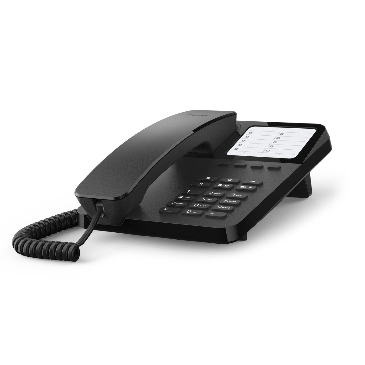 Gigaset DESK 400 Telefono Analogico Nero - Cornetta Cablata, 10 Voci, Compatibile con Centralini e Apparecchi Acustici