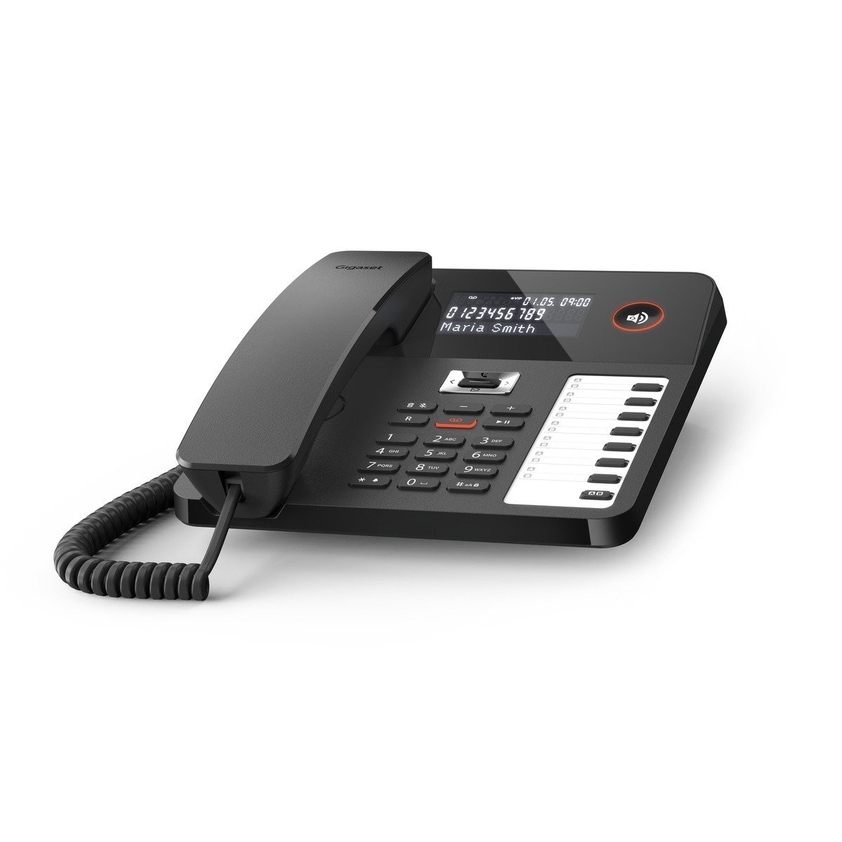 Gigaset Desk 800A Telefono DECT Cordless Nero con Rubrica da 200 Voci e Vivavoce