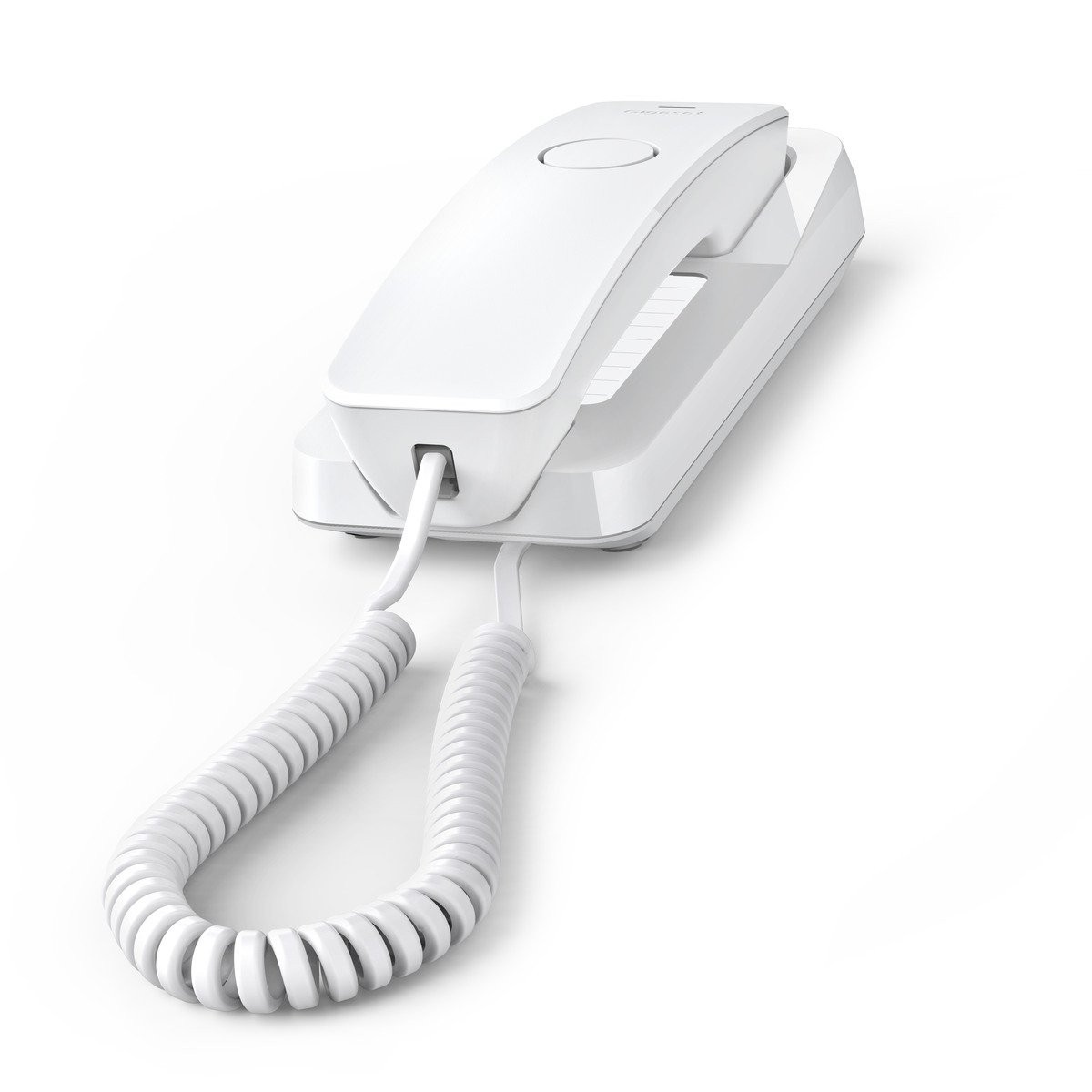Gigaset DESK 200 - Telefono Analogico Compatto Bianco con Selezione DTMF, Montabile a Parete e Funzione di Ricomposizione