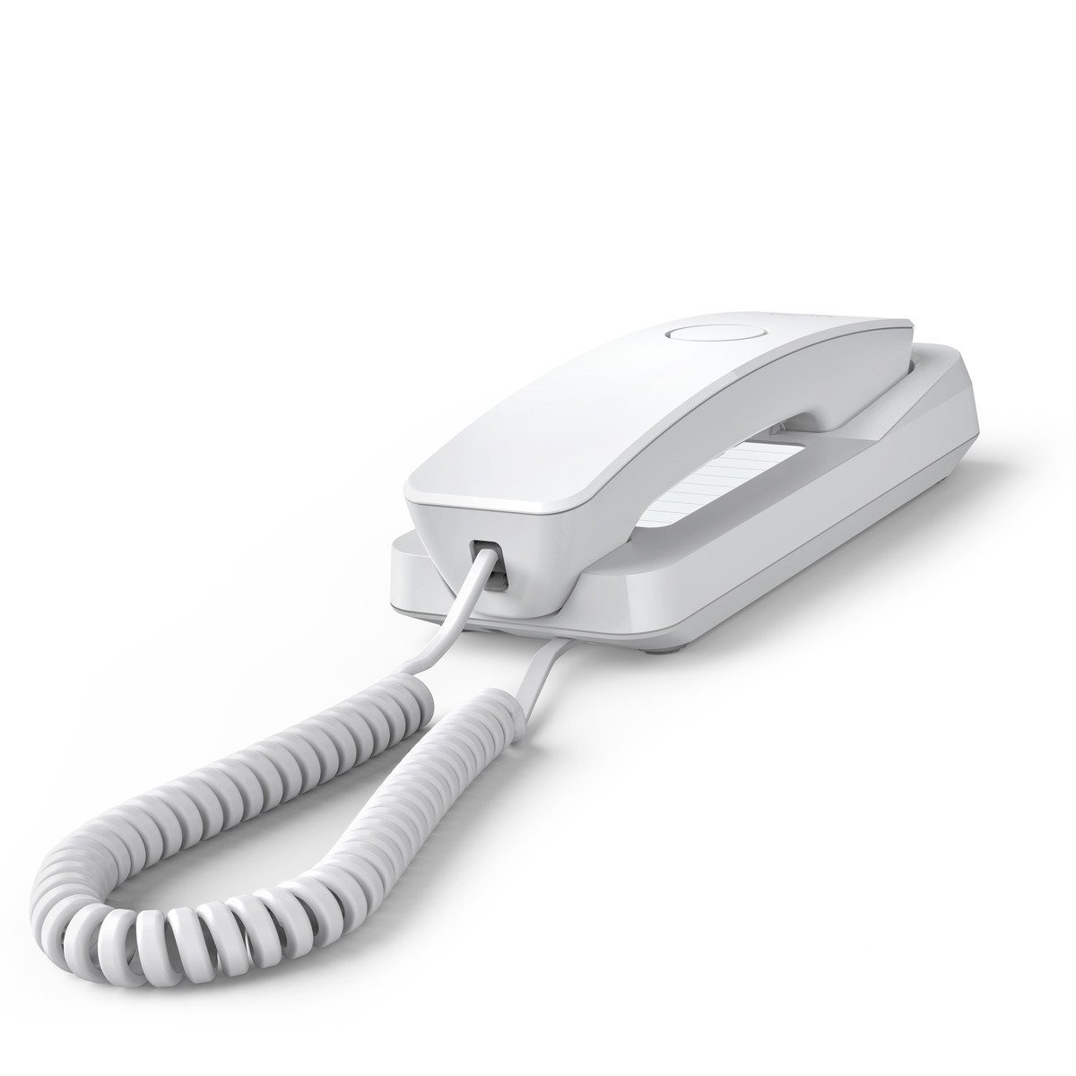Gigaset DESK 200 - Telefono Analogico Compatto Bianco con Selezione DTMF, Montabile a Parete e Funzione di Ricomposizione