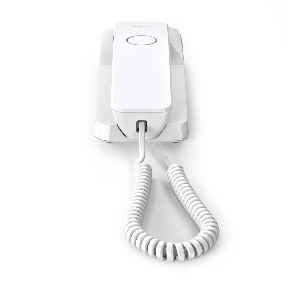 Gigaset DESK 200 - Telefono Analogico Compatto Bianco con Selezione DTMF, Montabile a Parete e Funzione di Ricomposizione