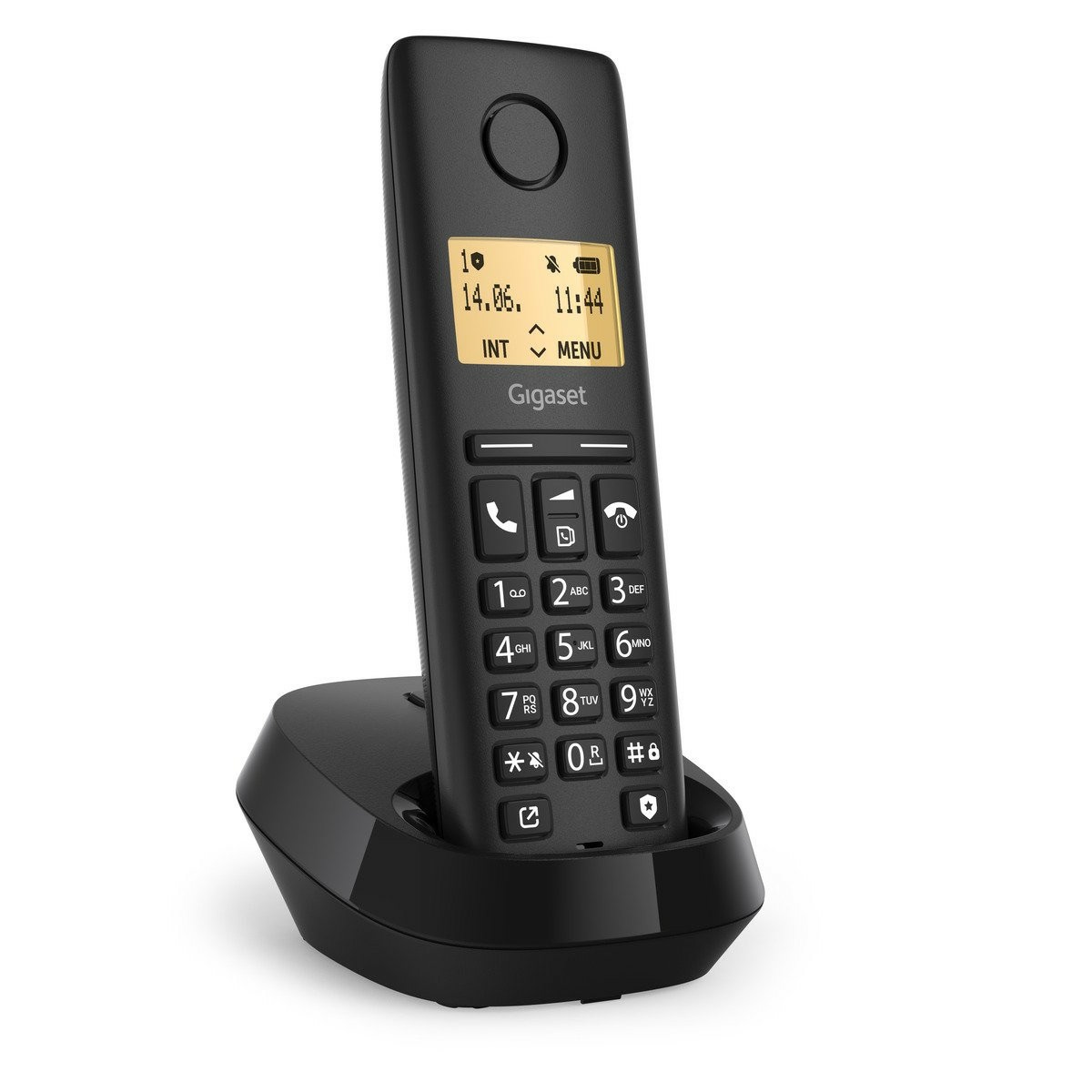 Gigaset PURE 100 Telefono Cordless Analogico/DECT con Identificatore di Chiamata, Vivavoce e Blocco Chiamate - Nero