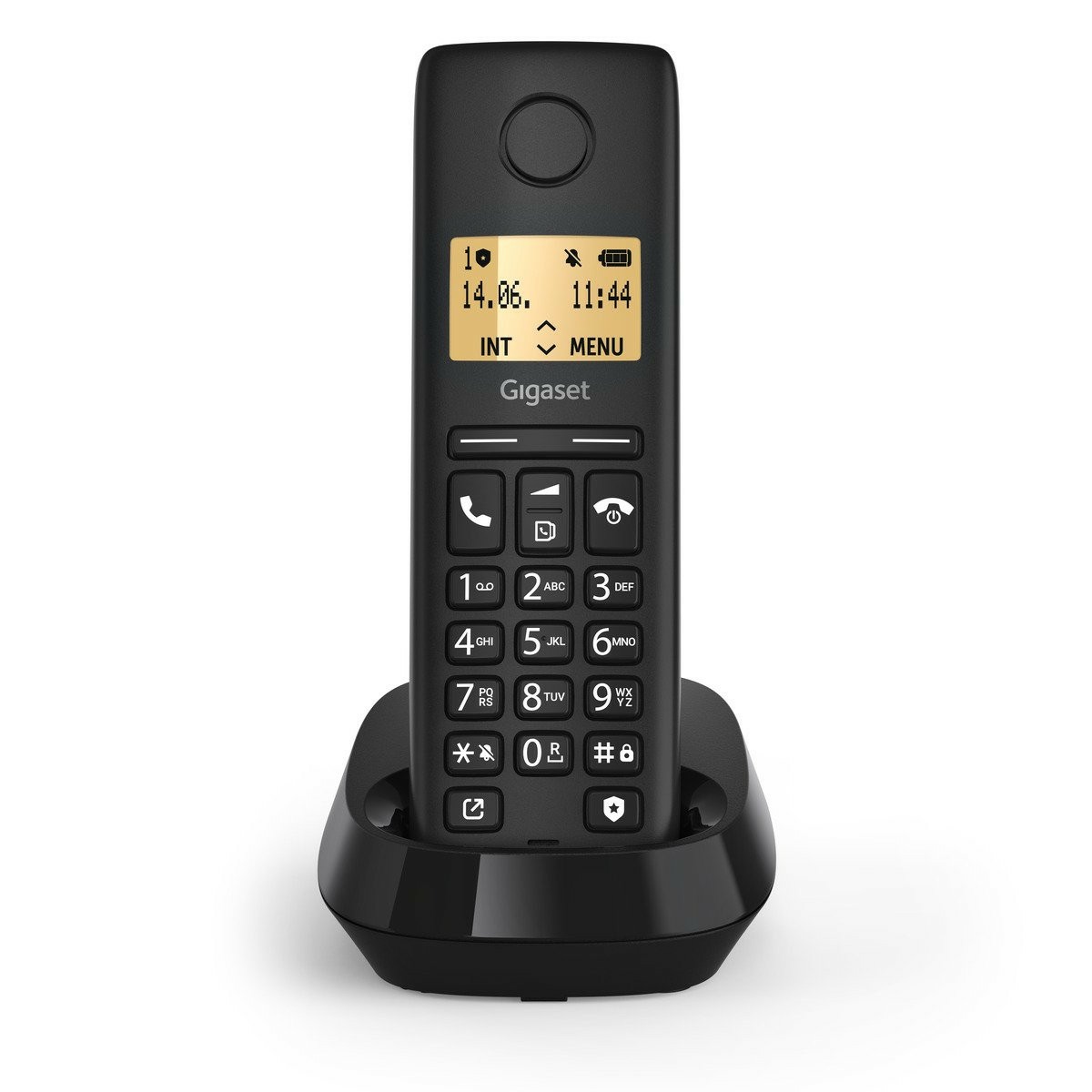 Gigaset PURE 100 Telefono Cordless Analogico/DECT con Identificatore di Chiamata, Vivavoce e Blocco Chiamate - Nero