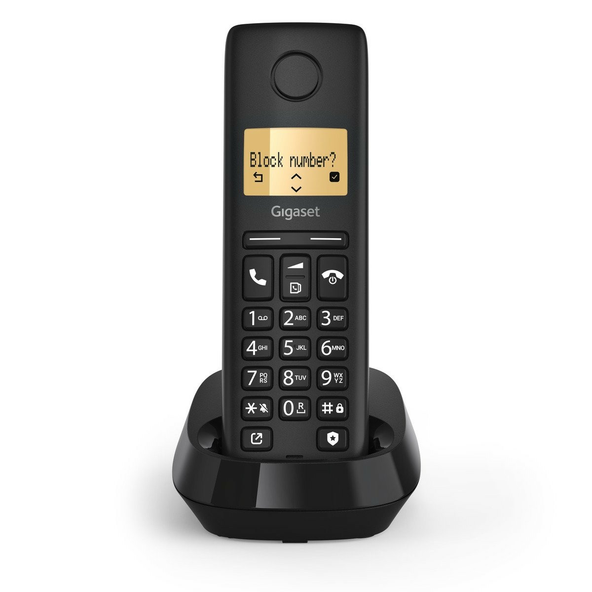 Gigaset PURE 100 Telefono Cordless Analogico/DECT con Identificatore di Chiamata, Vivavoce e Blocco Chiamate - Nero