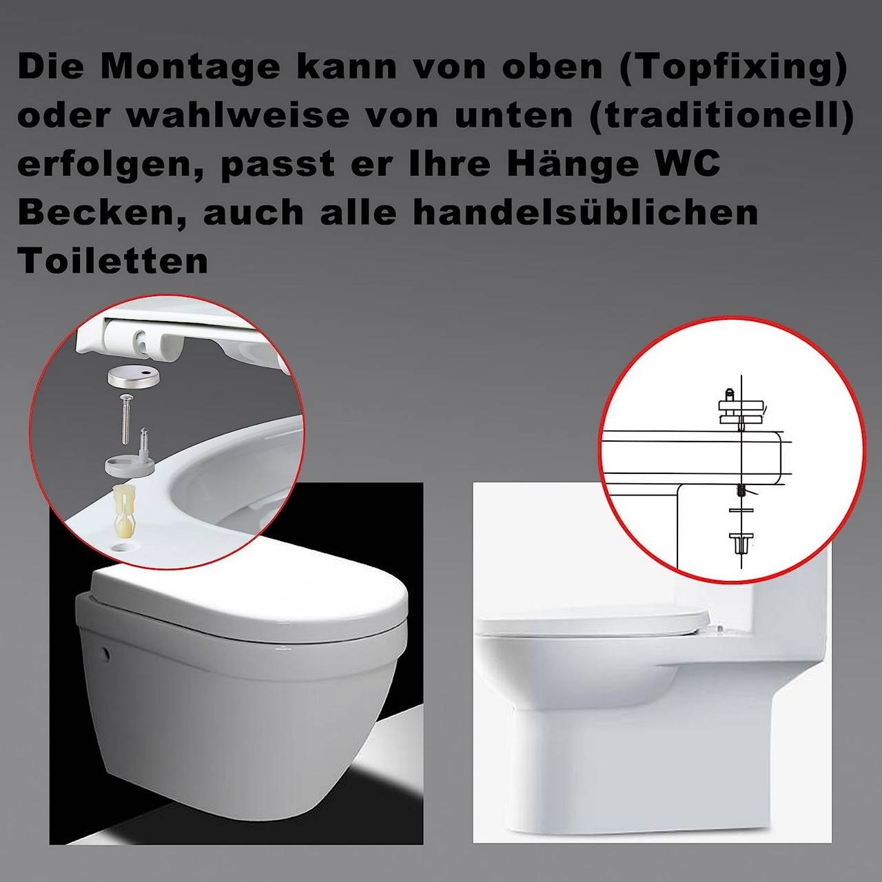 Woltu WS2584 sedile WC Plastica Bianco