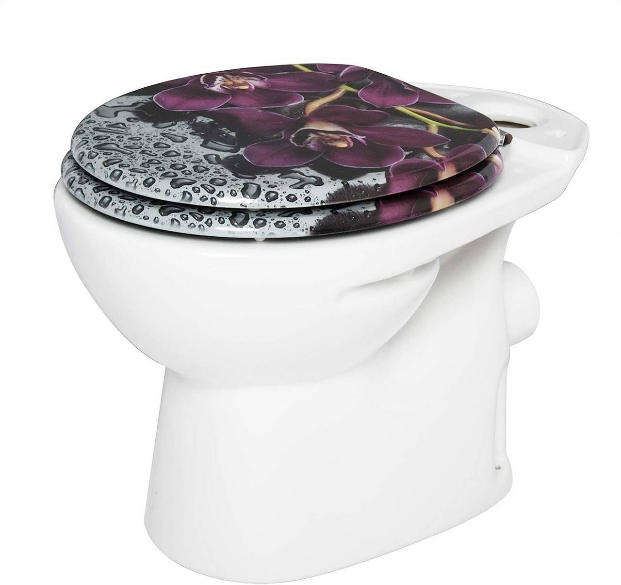 WOLTU Sedile WC Universale in MDF con Chiusura Soft-Close, Antibatterico e Facile da Montare - Design a Forma di O