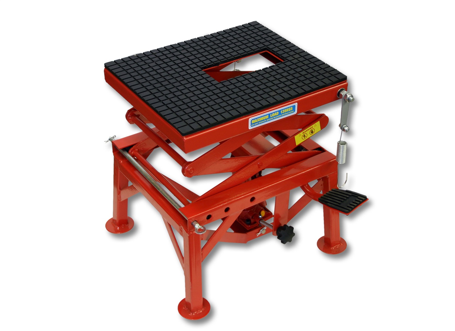 Wiltec Sollevatore Idraulico per Moto fino a 135 kg - Altezza Regolabile 35-90 cm