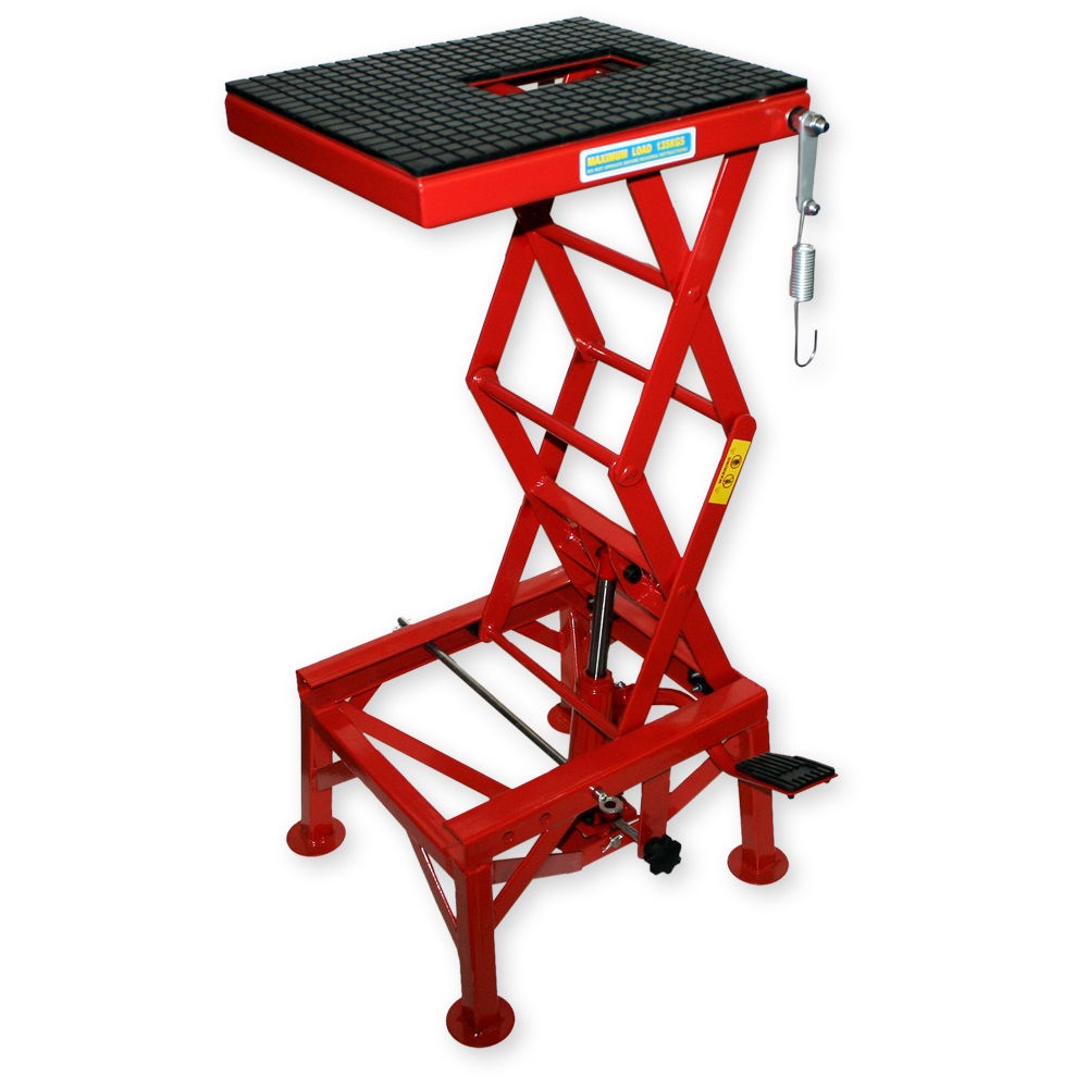Wiltec Sollevatore Idraulico per Moto fino a 135 kg - Altezza Regolabile 35-90 cm