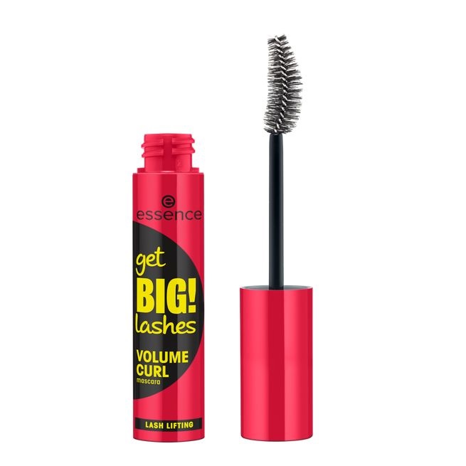 Essence Get BIG! Lashes Volume Curl Mascara 12 ml - Nero, Volumizzante e Incurvante con Applicatore in Fibra Curva