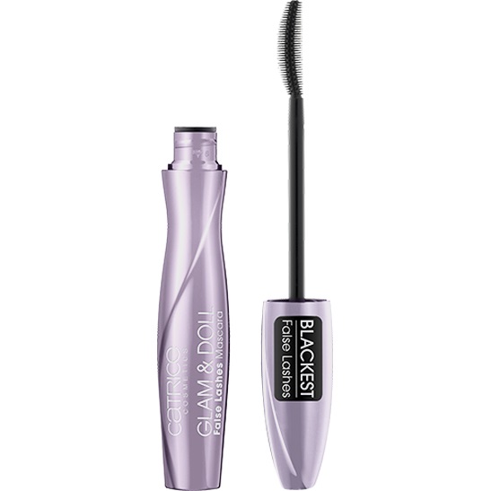 Catrice Glam & Doll Mascara 010 Black 9,5 ml - Effetto Ciglia Finte, Volumizzante, Scovolino Curvo in Elastomero