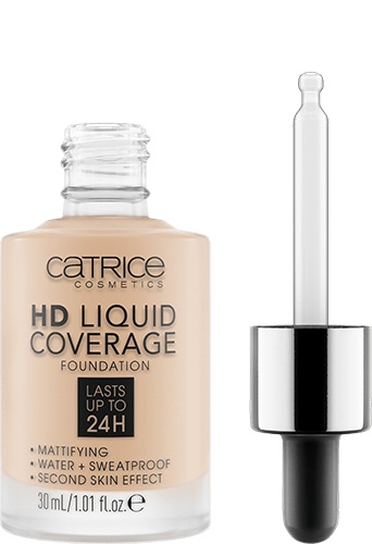 CATRICE HD Liquid Coverage Fondotinta Fluido 30 ml 010 Light Beige - Alta Copertura, Texture Ultra Leggera, Effetto Naturale