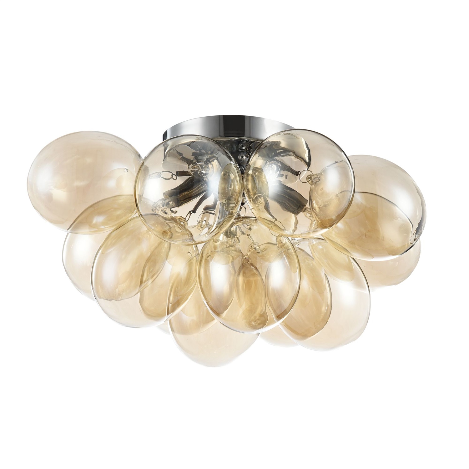 Maytoni MOD112-04-G Lampada a Soffitto Moderna con Paralumi in Vetro Giallo e Struttura in Metallo Nickel, 4 Luci G9