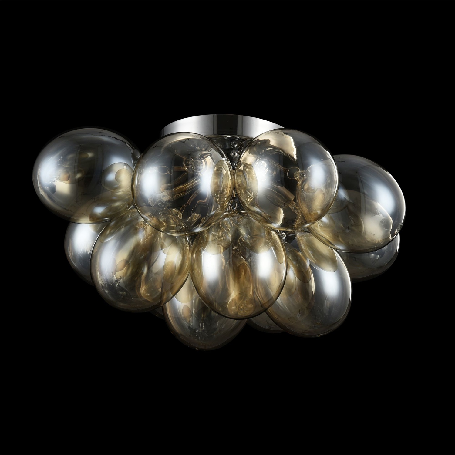 Maytoni MOD112-04-G Lampada a Soffitto Moderna con Paralumi in Vetro Giallo e Struttura in Metallo Nickel, 4 Luci G9