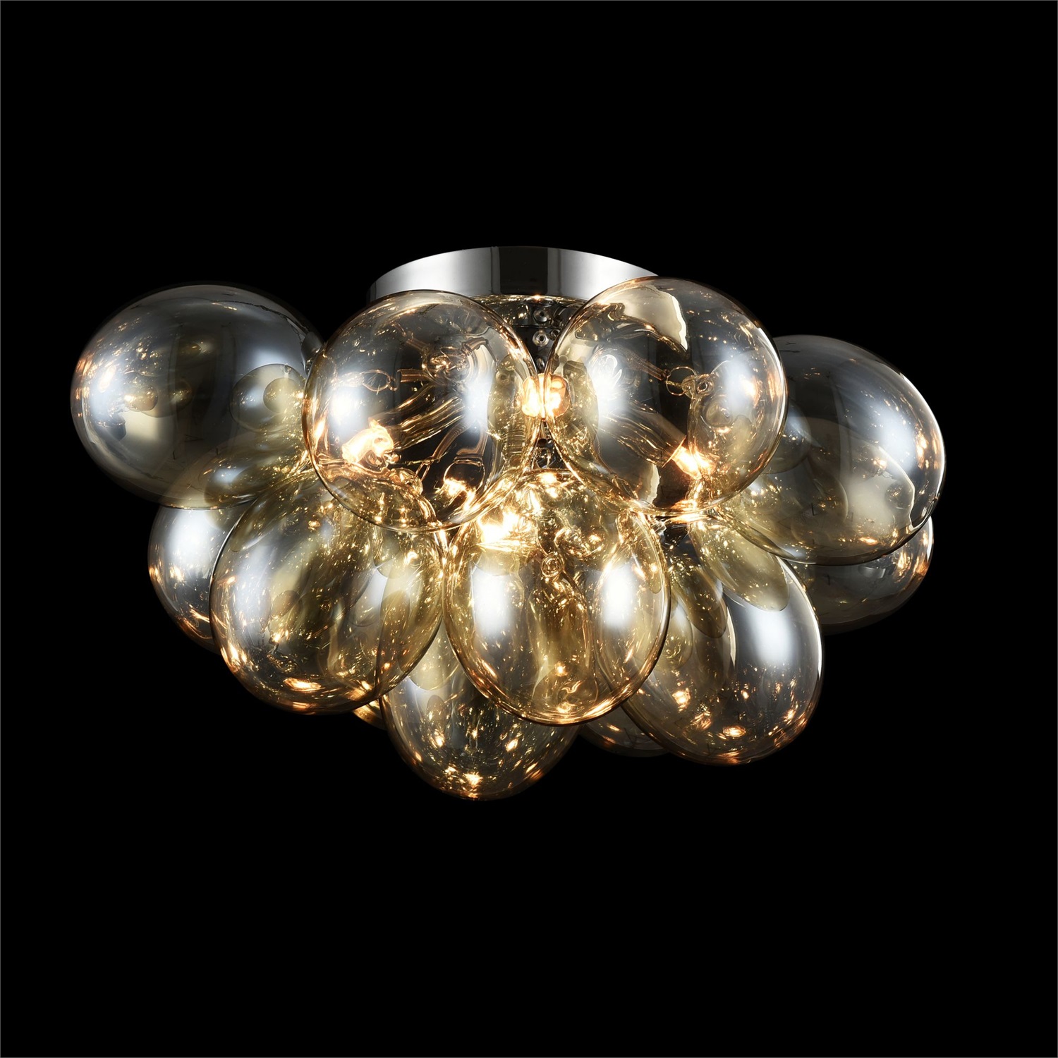 Maytoni MOD112-04-G Lampada a Soffitto Moderna con Paralumi in Vetro Giallo e Struttura in Metallo Nickel, 4 Luci G9