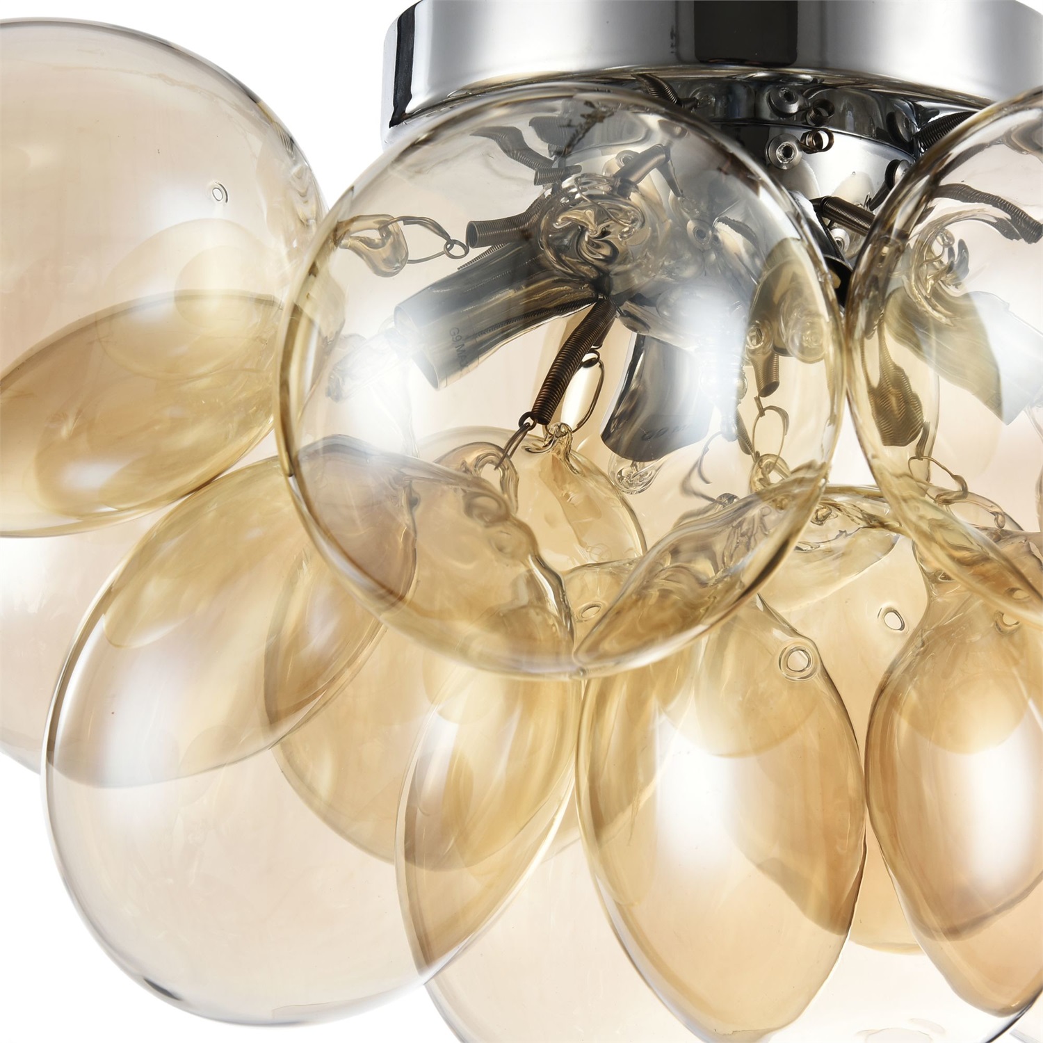 Maytoni MOD112-04-G Lampada a Soffitto Moderna con Paralumi in Vetro Giallo e Struttura in Metallo Nickel, 4 Luci G9