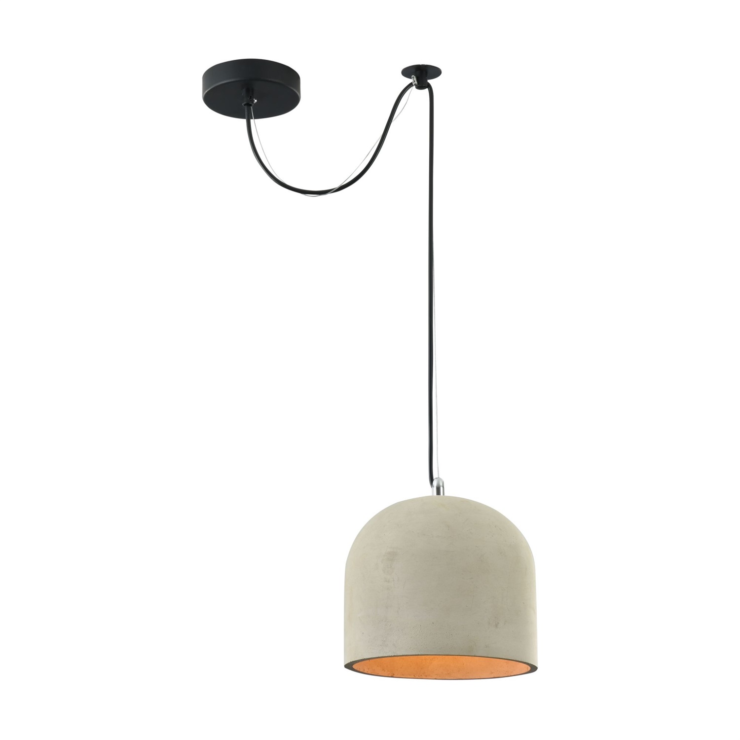 Maytoni Plafoniera Moderna in Metallo e Cemento Grigio, Altezza Regolabile, E27, Diametro 20 cm